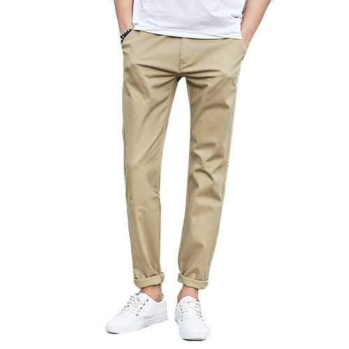 Cotton Casual Straight Pants