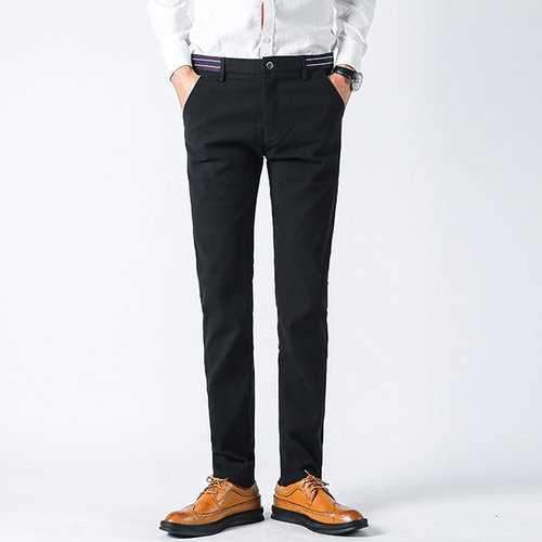 Mens Business Casual Straight Cotton Pants