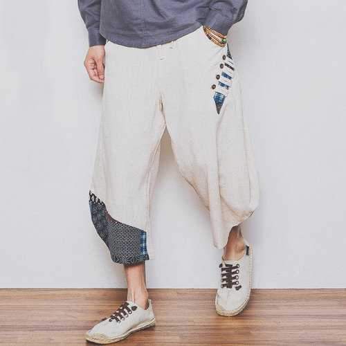 Ethnic Style Printed Calf Length Harem Pants