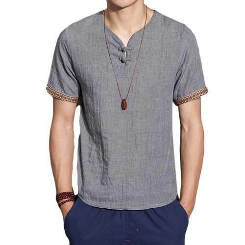 Cotton Linen Chinese Style Retro T Shirt