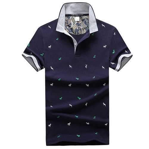 Deer Printed Summer Casual Golf Shirt