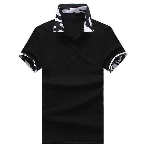 Turndown Collar Comfy Camo Printed Collar Golf Shirt