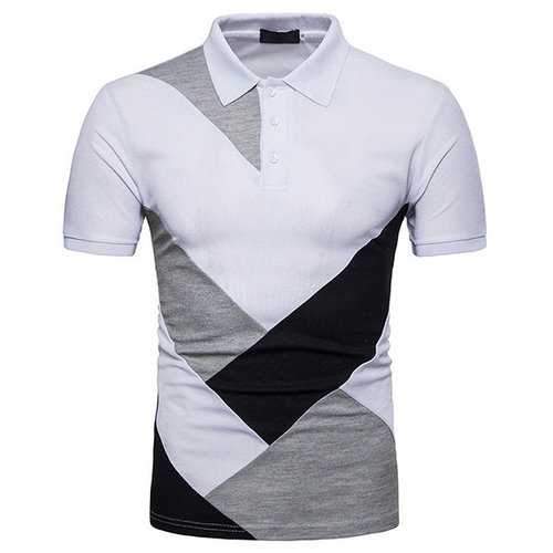 Stylish Patchwork Casual Golf Shirt