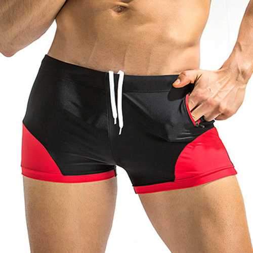 Spell Color Zipper Pocket Swim Short