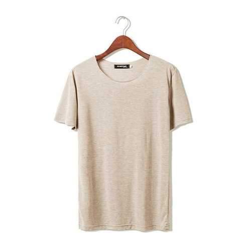 Plus Size Solid Color Casual T Shirts