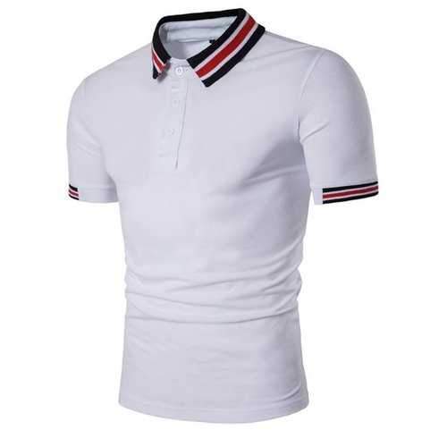 Business Casual Striped Collar Golf Shirt