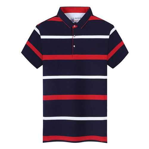 Striped Printed Breathable Casual Polo Shirt