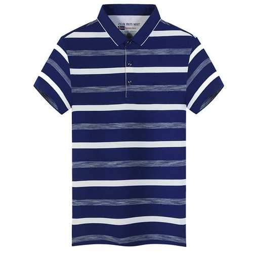 Breathable Striped Printed Casual Golf Shirt