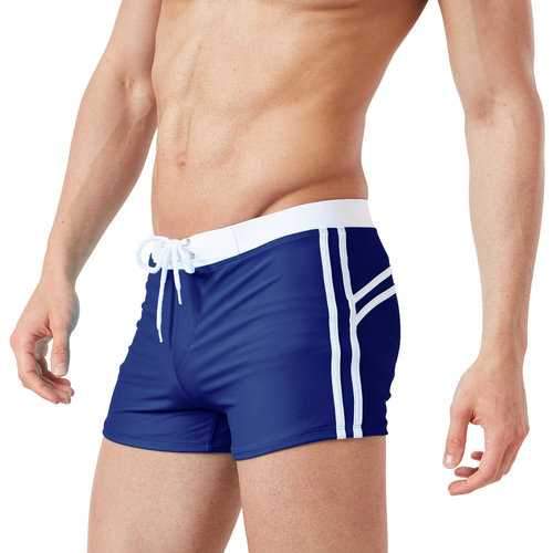 Striped Drawstring Swim Short