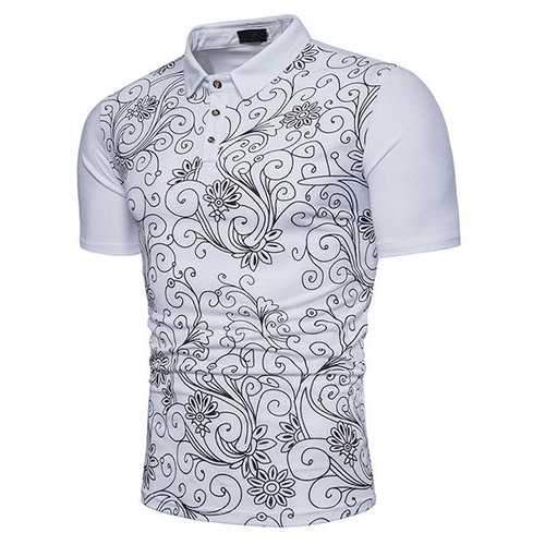 Stylish Printed Business Casual Golf Shirt