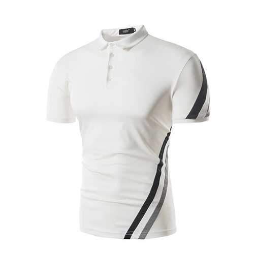 Business Casual Striped Cotton Golf Shirt