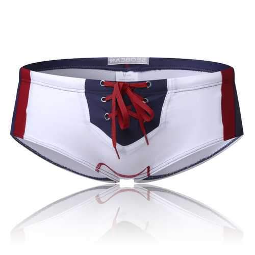 Patchwork Low Waist Swim Short