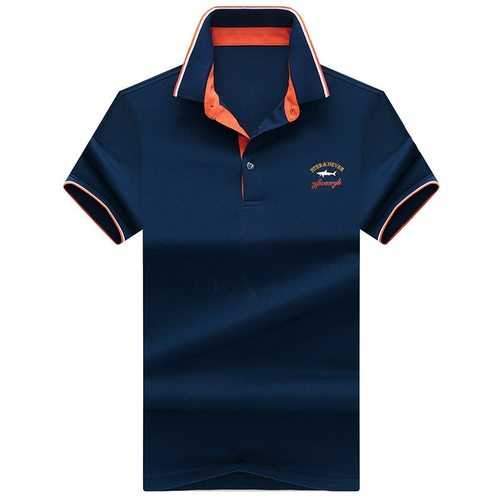 Casual Solid Slim Fit Turndown Collar Golf Shirts