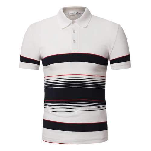 Striped Printed 100% Cotton Cozy Golf Shirt