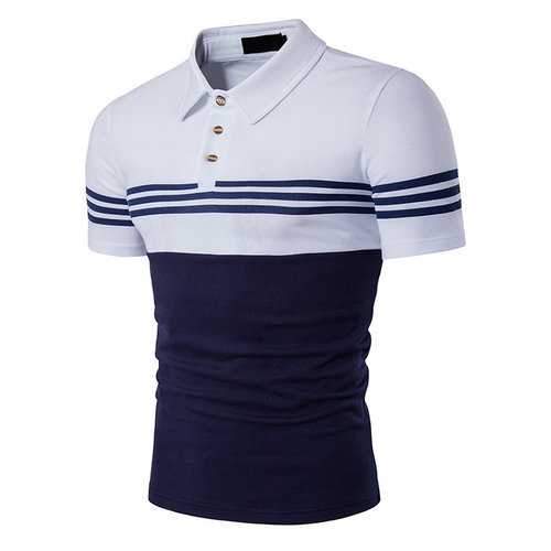 Business Turndown Collar Casual Striped Printed Golf Shirts