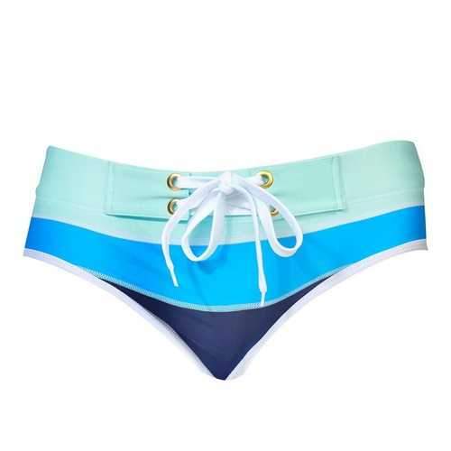 Sexy Men Swimwear Patchwork Trunks