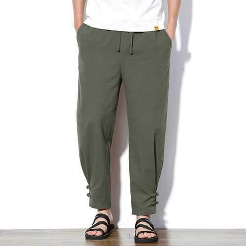 Vintage Thin Drawstring Casual Pants