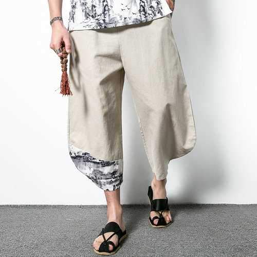 Vintage Linen Cozy Calf Length Pants