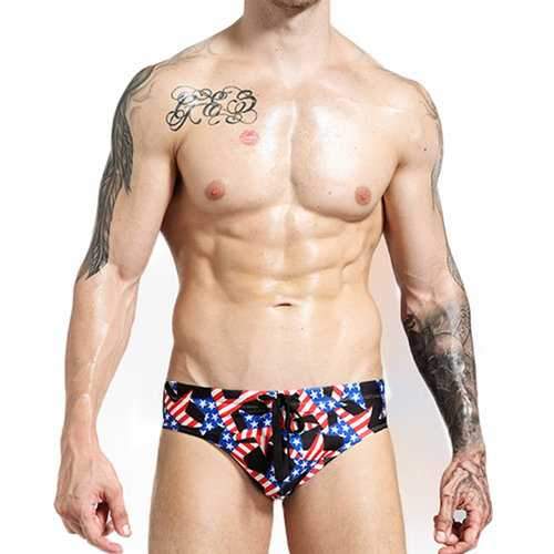 Sexy Printing Drawstring Beach Bikini Swimwear