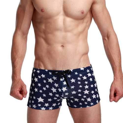 Star Printing Swim Trunks