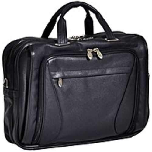 McKleinUSA 15.6 Leather Double Compartment Laptop Briefcase - Shoulder Strap , Hand Strap - 14.1 to 15.4 Screen Support - Leather - Black